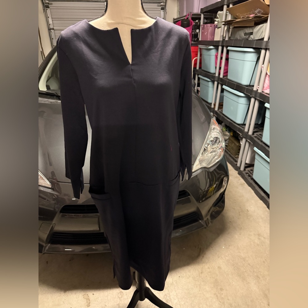 Lands' End Navy Long Sleeve Dress